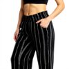 Billabong Womens Cotton Smocked Waist Pants New Waves Stripe