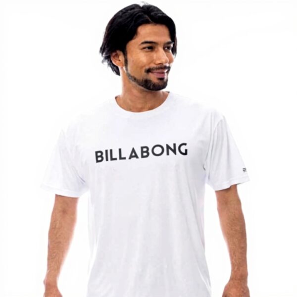 Mens Rash Guard Billabong Black Logo Rush Tee Large