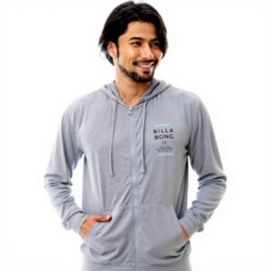 BILLABONG Mens Rash Guard Zip Hood Long Sleeve