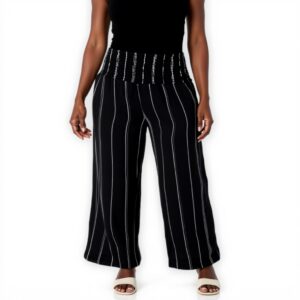 Billabong Womens Cotton Smocked Waist Pants New Waves Stripe