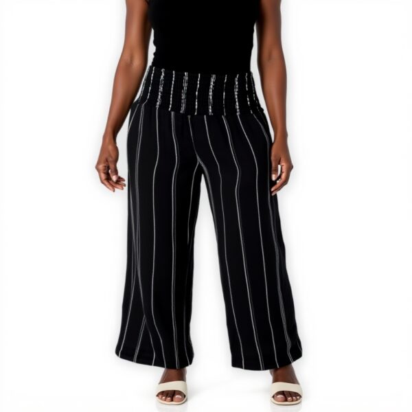 Billabong Womens Cotton Smocked Waist Pants New Waves Stripe