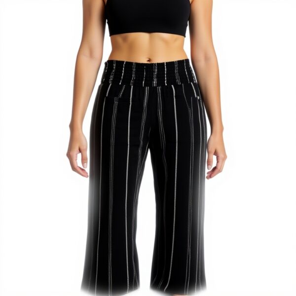 Billabong Womens Cotton Smocked Waist Pants New Waves Stripe