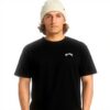 Quiksilver Mens Arch Crew T-Shirt Black White Knit Top