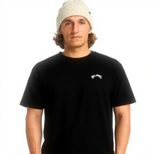 Quiksilver Mens Arch Crew T-Shirt Black White Knit Top