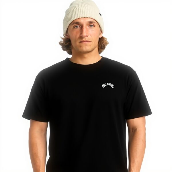 Quiksilver Mens Arch Crew T-Shirt Black White Knit Top