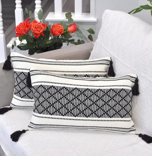 Oveesha Bohemian Cotton Pillow Covers Handwoven Home Decor-0