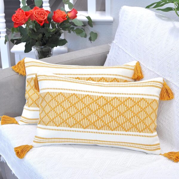 Oveesha Bohemian Cotton Pillow Covers Handwoven Home Decor-5
