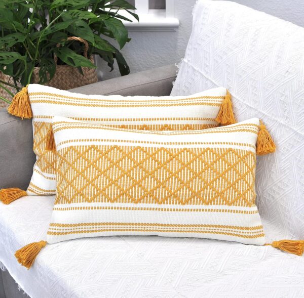 Oveesha Bohemian Cotton Pillow Covers Handwoven Home Decor-0