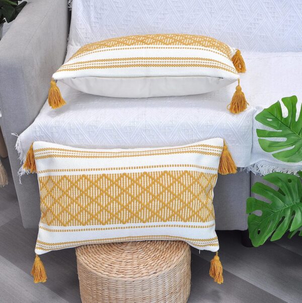 Oveesha Bohemian Cotton Pillow Covers Handwoven Home Decor-2