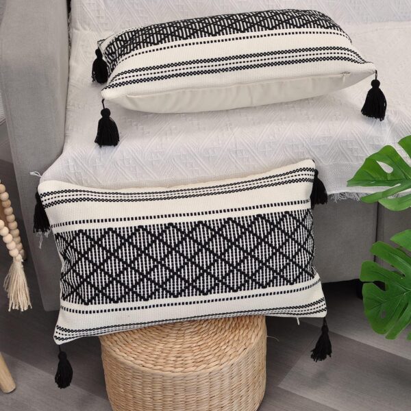 Oveesha Bohemian Cotton Pillow Covers Handwoven Home Decor-3