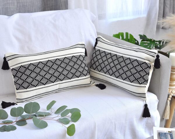 Oveesha Bohemian Cotton Pillow Covers Handwoven Home Decor-4