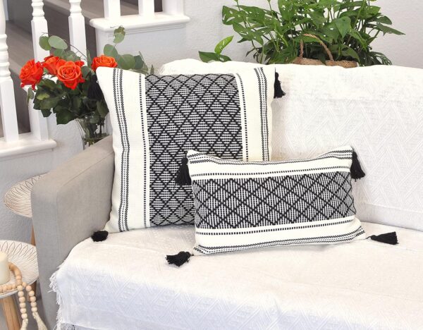Oveesha Bohemian Cotton Pillow Covers Handwoven Home Decor-5