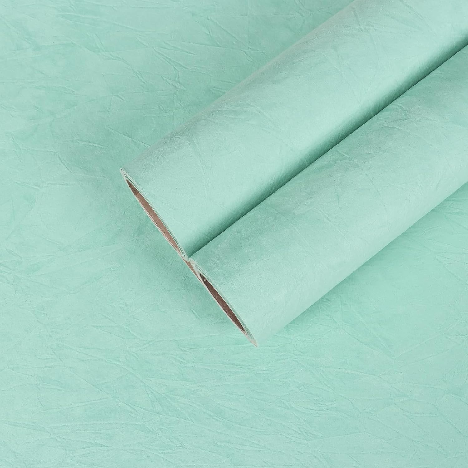 CHIHUT mint green velvet flocking liner rolled out on a drawer