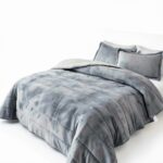 Flysheep Light Gray Fleece Blanket Set Winter Warm-0