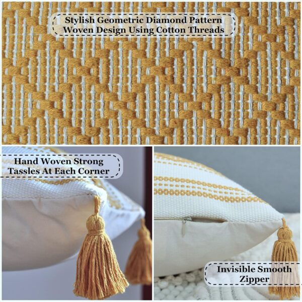 Oveesha Bohemian Cotton Pillow Covers Handwoven Home Decor-3
