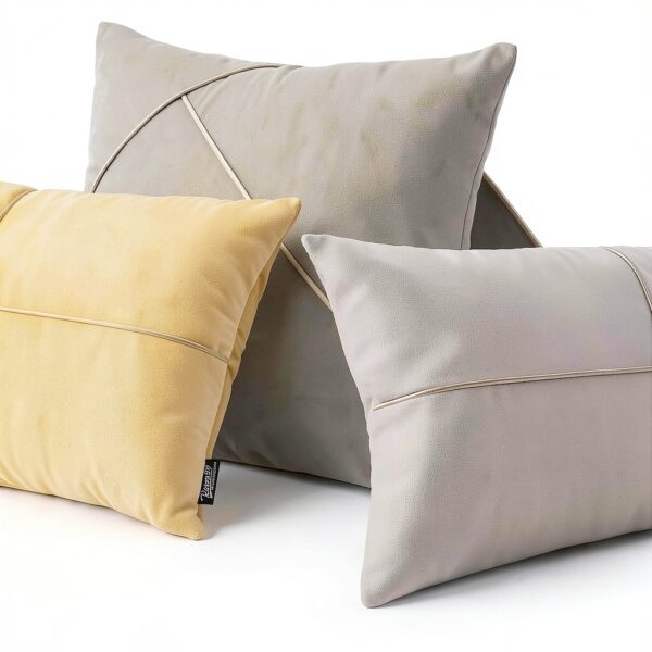 Be Glam Velour Cushion Cover Golden Pattern Decor-1
