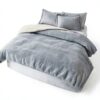 Flysheep Light Gray Fleece Blanket Set Winter Warm-3