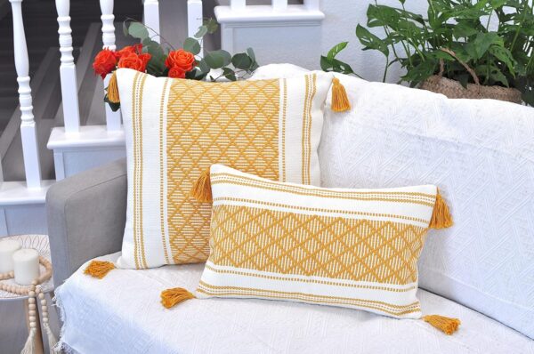 Oveesha Bohemian Cotton Pillow Covers Handwoven Home Decor-4