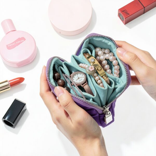 Lumayina 2-in-1 Velvet Jewelry Organizer Lavender Purple-7