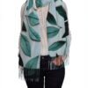 OAROK Mint Gray Leaf Scarf Polyester Tassel Unisex Adult-0