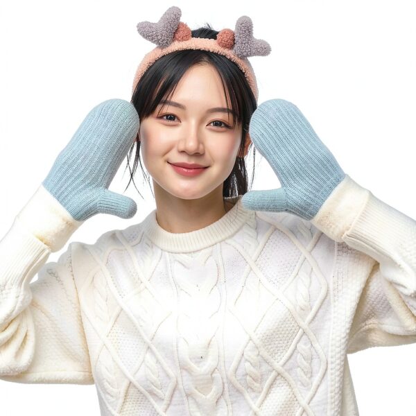 Nurnesy Reversible Thermal Gloves Double Sided Warmth Unisex-3
