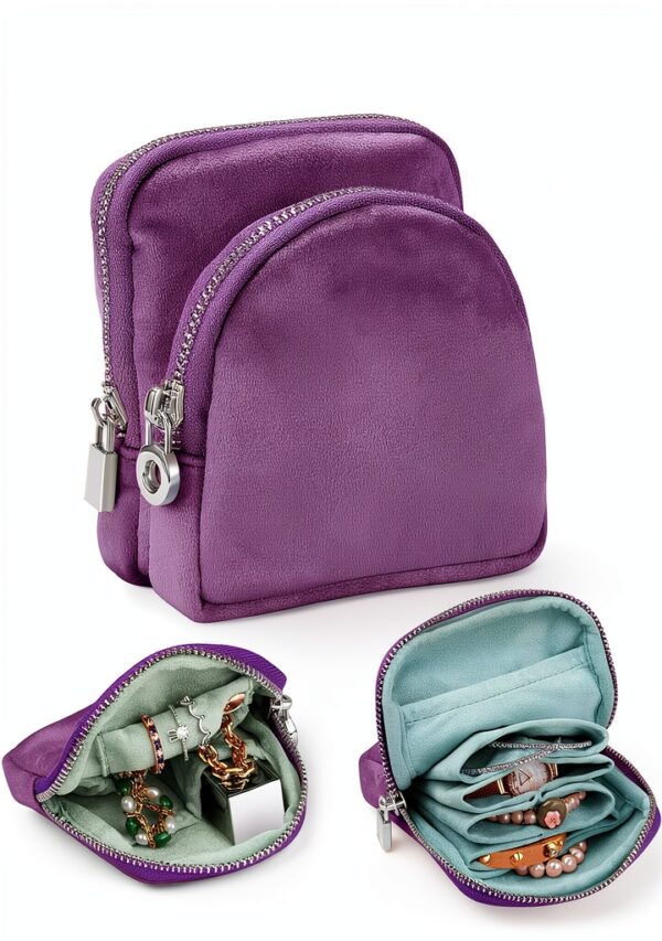 Lumayina 2-in-1 Velvet Jewelry Organizer Lavender Purple-0