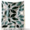 OAROK Mint Gray Leaf Scarf Polyester Tassel Unisex Adult-8