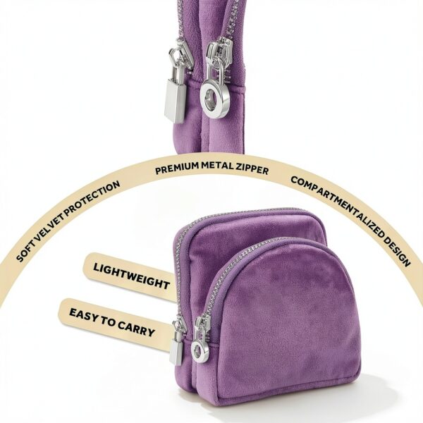 Lumayina 2-in-1 Velvet Jewelry Organizer Lavender Purple-3