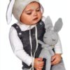 Bunny Bonnet Baby Hat Camel Linen Velvet Ears Mali Wear-2