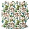 oneOone Velvet Mint Green Fabric Mushroom Craft Projects Decor Fabric Printed by The Yard 58 Inch Wide-0