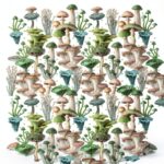 oneOone Velvet Mint Green Fabric Mushroom Craft Projects Decor Fabric Printed by The Yard 58 Inch Wide-0
