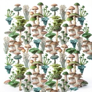 oneOone Velvet Mint Green Fabric Mushroom Craft Projects Decor Fabric Printed by The Yard 58 Inch Wide-0