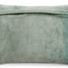 The HomeCentric Designer Teal Blue 30x65 cm (12"x26") Lumbar Cushion Covers, Velvet Beaded & Velvet Lumbar Cushion Covers, Striped Pattern Modern Style - Sparkling Stripe Teal-2