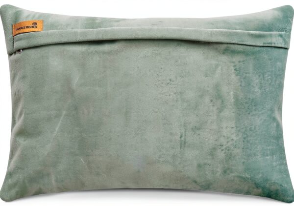 The HomeCentric Designer Teal Blue 30x65 cm (12"x26") Lumbar Cushion Covers, Velvet Beaded & Velvet Lumbar Cushion Covers, Striped Pattern Modern Style - Sparkling Stripe Teal-2