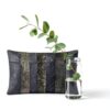 The HomeCentric Decorative Charcoal Grey 30x65 cm (12"x26") Lumbar Cushion Covers, Velvet Beaded Lumbar Cushion Covers, Striped Pattern Modern Style - Sparkling Stripe Charcoal-4
