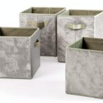 Urban Shop Set of 4 Crushed Velvet Storage Cubes, Mint-0