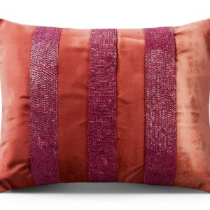 HomeCentric Decorative Pink 30x65 cm Velvet Lumbar Cushion Cover-0