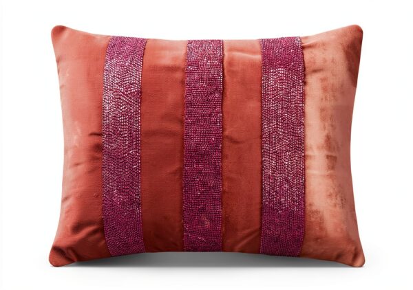 HomeCentric Decorative Pink 30x65 cm Velvet Lumbar Cushion Cover-0