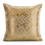 AmeliaHome 2 Cushion Covers 45 x 45 cm Decorative Cushion Covers Zip Geometric Glamour Velvet Navy Beige Gold-0