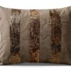 The HomeCentric Decorative Charcoal Grey 30x65 cm (12"x26") Lumbar Cushion Covers, Velvet Beaded Lumbar Cushion Covers, Striped Pattern Modern Style - Sparkling Stripe Charcoal-0