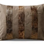 The HomeCentric Decorative Charcoal Grey 30x65 cm (12"x26") Lumbar Cushion Covers, Velvet Beaded Lumbar Cushion Covers, Striped Pattern Modern Style - Sparkling Stripe Charcoal-0